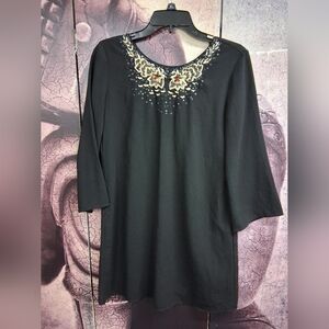 Zara Black Blouse with Embroidery